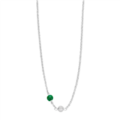 Spirit Icons Lucky Green halskæde sølv m. cz (42-45 cm)
