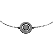 *Spirit Icons armbånd IRIS sølv sort rhod. cz
