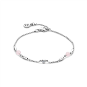 Spirit Icons Cornelia armbånd sølv m. cz + pink milky (17-19 cm)