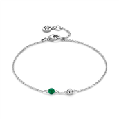 Spirit Icons Lucky Green armbånd sølv m. cz (17-19 cm)