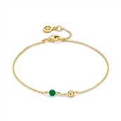 Spirit Icons Lucky Green armbånd forgyldt sølv m. cz (17-19 cm)