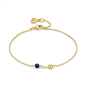 Spirit Icons Lucky Blue armbånd forgyldt sølv m. cz (17-19 cm)
