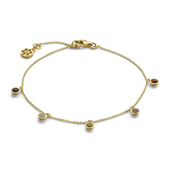 Spirit Icons Sky armbånd 14kt. guld m. multifarvede sten 19cm