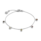 Spirit Icons Sky armbånd 14kt. hvidguld m. multifarvede sten 19cm