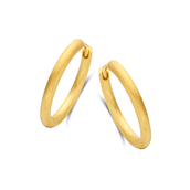 Spirit Icons Balance Rustic hoops forgyldt sølv - 20 mm
