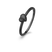 *Spirit Icons ring Spring heart sølv sort rhod str 54