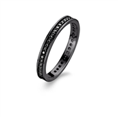 *Spirit Icons ring Chick sølv sort rhod blank cz str 52
