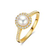 Spirit Icons Malibu Pearl ring forgyldt sølv m. fvp + cz (str. 48-64)