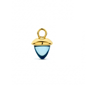 Spirit Icons Acorn Drop Swiss Blue vedhæng til hoops 14 karat guld med topas (1 stk)