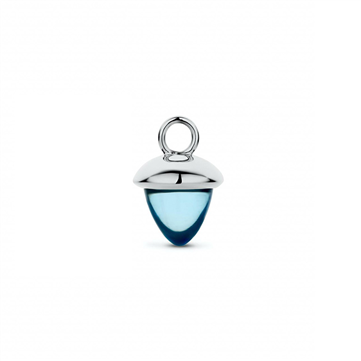Spirit Icons Acorn Drop Swiss Blue vedhæng til hoops 14 karat hvidguld med topas (1 stk)
