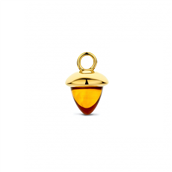 Spirit Icons Acorn Drop Citrin vedhæng til hoops 14 karat guld med gul citrin (1 stk)
