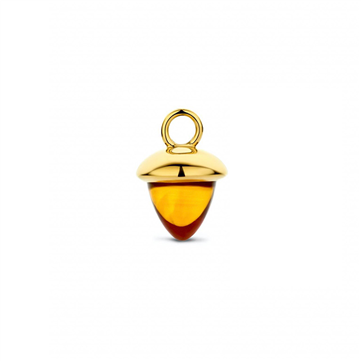 Spirit Icons Acorn Drop Citrin vedhæng til hoops 14 karat guld med gul citrin (1 stk)