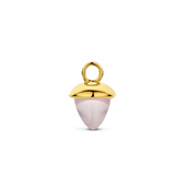 Spirit Icons Acorn Drop Rose Quarts vedhæng til hoops 14 karat guld med rosakvarts (1 stk)