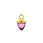 Spirit Icons Acorn Drop Amethyst vedhæng til hoops 14 karat guld med lilla ametyst (1 stk)