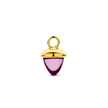Spirit Icons Acorn Drop Amethyst vedhæng til hoops 14 karat guld med lilla ametyst (1 stk)