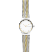 Skagen Designs Freja dameur stål bicolor meshlænke 12 krystaller på skiven