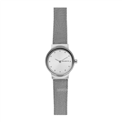 Skagen Designs Freja dameur stål mesh lænke 26 mm hvid skive