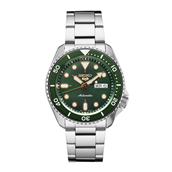 Seiko 5 Sports Automatic herreur stål lænke grøn urskive 42,5mm mineralglas 100m