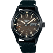 Seiko 5 Sports automatic herreur stål sort læderrem 10bar 40mm
