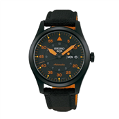 Seiko 5 Sports automatic herreur stål sort/orange natorem 10bar 39mm