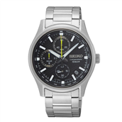 Seiko Classic Chronograph herreur stål sort skive 39mm 10bar