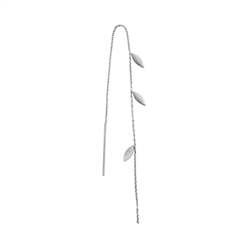 STINE A ørering Three Leaves sølv rhodineret 3 blade på kæde (1stk)