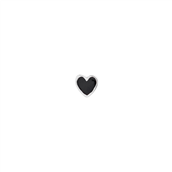 STINE A ørestik Petit Love Heart sølv sort emalje (1 stk)