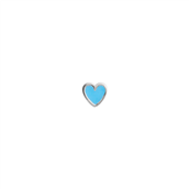 STINE A ørestik Petit Love Heart sølv lyseblå emalje (1 stk)