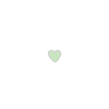 *STINE A ørestik Petit Love Heart sølv mint grøn emalje (1 stk)