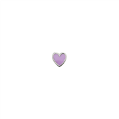 STINE A ørestik Petit Love Heart sølv purple sorbet emalje (1 stk)