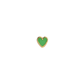 STINE A ørestik Petit Love Heart forgyldt sølv grass green emalje (1 stk)