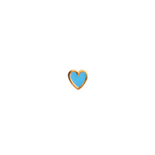 STINE A ørestik Petit Love Heart sølv forgyldt blå emalje (1 stk)