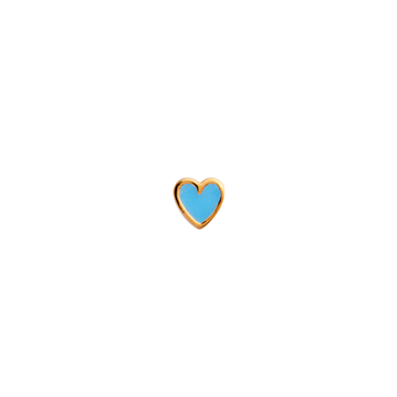 STINE A ørestik Petit Love Heart sølv forgyldt blå emalje (1 stk)