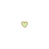 STINE A ørestik Petit Love Heart sølv forgyldt mint grøn emalje (1 stk)