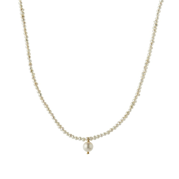 *STINE A halskæde Heavenly Pearl Dream Classy sølv forgyldt (39 + 5cm)
