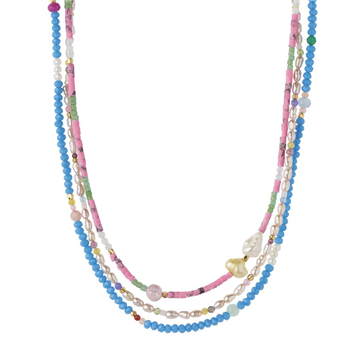 STINE A halskæde Color Crush Santorini Mix sølv forgyldt (39 + 5cm)