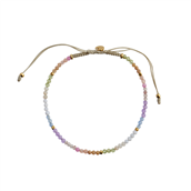STINE A armbånd Soft Rainbow Mix sølv forgyldt Sandy grå nylon (17-25 cm)