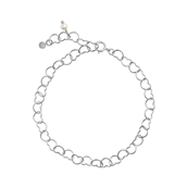 *STINE A armbånd Happy Hearts sølv med ferskvandsperle (19 cm)