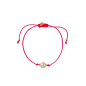 STINE A armbånd Big Pearl Berrie - Neon Pink Ribbon forgyldt sølv (23 cm)