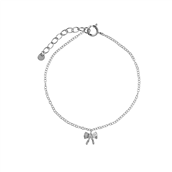 *STINE A armbånd Petit Bow With Stone sølv m. cz (14,5-17 cm)