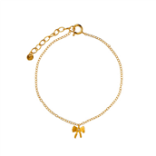 *STINE A armbånd Petit Bow With Stone forgyldt sølv m. cz (14,5-17 cm)