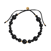 STINE A armbånd Cherrie Bon Bon - Black Onyx forgyldt sølv (17-25 cm)
