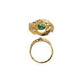 STINE A ring My Love Rock m. grøn sten sølv forgyldt (str 48-60)