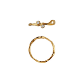 STINE A Flow Ring With Two Stones ring forgyldt sølv (str. 48-60)