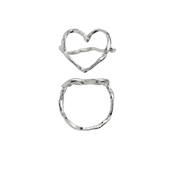 STINE A Funky Heart ring sølv (str 48-60)