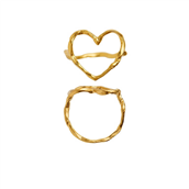 STINE A Funky Heart ring forgyldt sølv (str 48-60)