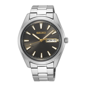 Seiko herreur stållænke safirglas sort skive 10 bar 40,2mm 