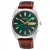 Seiko Classic herreur læderrem stålskive grøn safirglas 40mm 10ATM