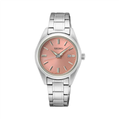 Seiko Classic dameur stål rosa skive 30mm 10bar
