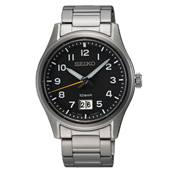 Seiko Classic herreur stål sort skive safirglas 39,5mm 10ATM